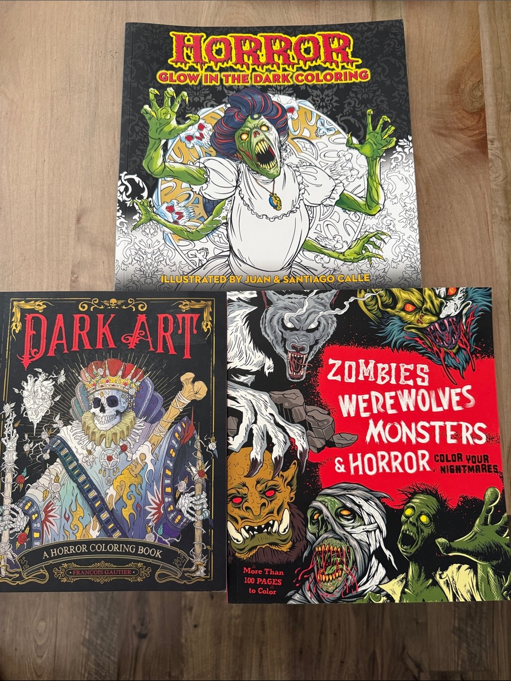 Horror Glow-In-The-Dark Coloring Book — Green Cover